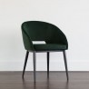 Sunpan Thatcher Dining Armchair Black Deep Green Sky - Front Side Angle