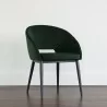 Sunpan Thatcher Dining Armchair Black Deep Green Sky - Front Side Angle - Sunpan Thatcher Dining Armchair Black Deep Green Sky - Front Side Angle