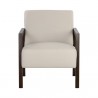 Sunpan Neymar Lounge Chair - Linea Light Grey Leather - Front Angle