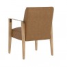 Sunpan Earl Dining Armchair in Natural - Pecan Leather - Back Side Angle