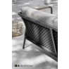Alfresco Home Elle Belt Deep Seating 79" Sofa w/ Teak Arm Rests | Cushions Inclusive - Closeup Angle
