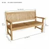 Anderson Teak Del-Amo 3-Seater Bench- dimension - Anderson Teak Del-Amo 3-Seater Bench- dimension