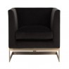 Sunpan Yvette Armchair Gold in Abbington Charred Brown - Front Angle