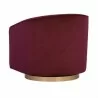 Sunpan Hazel Swivel Lounge Chair in Gold - Burgundy Sky - Back Side Angle - Sunpan Hazel Swivel Lounge Chair in Gold - Burgundy Sky - Back Side Angle
