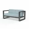 Redondo Loveseat in Canvas Skyline, No Welt - Front Side Angle - Redondo Loveseat in Canvas Skyline, No Welt - Front Side Angle