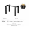 I-Beam Electric Dining Height 4-Leg Table Base - I-Beam Electric Dining Height 4-Leg Table Base