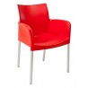 Polypropylene Shell With Aluminum Legs Side Chair - ICE-A - Rojo