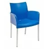 Polypropylene Shell With Aluminum Legs Side Chair - ICE-A - Sky - Polypropylene Shell With Aluminum Legs Side Chair - ICE-A - Sky