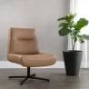 Sunpan Karson Swivel Lounge Chair in Linea Wood Leather - Lifestyle - Sunpan Karson Swivel Lounge Chair in Linea Wood Leather - Lifestyle