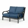 Monterey Loveseat in Monterey Loveseat in Spectrum Indigo w/ Self Welt - Front Side Angle - Monterey Loveseat in Monterey Loveseat in Spectrum Indigo w/ Self Welt - Front Side Angle