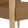 Sunpan Earl Dining Armchair in Natural - Pecan Leather - Seat Closeup Angle - Sunpan Earl Dining Armchair in Natural - Pecan Leather - Seat Closeup Angle