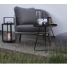 Cane-Line Moments Lounge Chair, Incl. Grey Cushion Set, Cane-Line AirTouch corner view