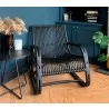 Cane-Line Curve Lounge Chair INDOOR - Black Colour front view - Cane-Line Curve Lounge Chair INDOOR - Black Colour front view