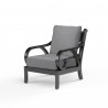 Monterey Club Chair in Canvas Granite w/ Self Welt - Front Side Angle