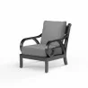 Monterey Club Chair in Canvas Granite w/ Self Welt - Front Side Angle - Monterey Club Chair in Canvas Granite w/ Self Welt - Front Side Angle