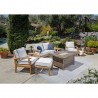 Tortuga Outdoor 6pc Teak Sofa and Fire Table Set