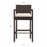 DecoScape Zen Bar Arm Chair - Front with Dimensions