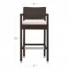 DecoScape Zen Bar Arm Chair - Front with Dimensions - DecoScape Zen Bar Arm Chair - Front with Dimensions