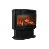 Sierra Flame 34" Wall Mount / Flush Mount Fireplace - Yellow Flame and Log Set - Angled View