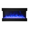 40" 3 Sided Glass Electric Fireplace Built-in Only - Blue Flame