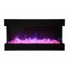 40" 3 Sided Glass Electric Fireplace Built-in Only - Purple Flame - 40" 3 Sided Glass Electric Fireplace Built-in Only - Purple Flame