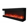 Amantii 70" 3 Sided Glass Electric Fireplace Built-in Only - Red Flame - Angled View