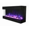 40" 3 Sided Glass Electric Fireplace Built-in Only - Purple Flame Angled - 40" 3 Sided Glass Electric Fireplace Built-in Only - Purple Flame Angled