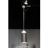 Abel Pendant Lamp In Silver And White Aluminium - Front