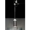 Abel Pendant Lamp In Silver And White Aluminium - Front - Abel Pendant Lamp In Silver And White Aluminium - Front