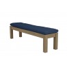 Coastal Teak Dining Bench in Spectrum Indigo, No Welt - Front Side Angle