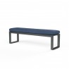 Redondo Dining Bench in Spectrum Indigo, No Welt - Front Side Angle