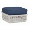Dana Rope Ottoman in Spectrum Indigo w/ Self Welt - Front Side Angle - Dana Rope Ottoman in Spectrum Indigo w/ Self Welt - Front Side Angle