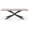 Essentials For Living Industry Rectangle Dining Table in Ash Gray Concrete and Distressed Black Iron - Front