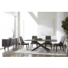 Essentials For Living Industry Rectangle Dining Table in Ash Gray Concrete and Distressed Black Iron - Lifestyle