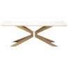 Essentials For Living Industry Rectangle Dining Table in Ivory Concrete and Brass - Front
