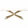Essentials For Living Industry Rectangle Dining Table in Ivory Concrete and Brass - Front - Essentials For Living Industry Rectangle Dining Table in Ivory Concrete and Brass - Front