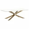 Essentials For Living Industry Rectangle Dining Table in Ivory Concrete and Brass - Angled - Essentials For Living Industry Rectangle Dining Table in Ivory Concrete and Brass - Angled