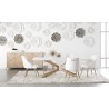 Essentials For Living Industry Rectangle Dining Table in Ivory Concrete and Brass - Lifestyle