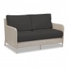 Manhattan Loveseat in Spectrum Carbon w/ Self Welt - Front Side Angle
