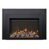 Amantii Insert Series - 30" Electric Fireplace Insert with Black Steel Surround and Overlay - Yellow Flame