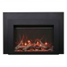 Amantii Insert Series - 30" Electric Fireplace Insert with Black Steel Surround and Overlay - Orange and Yellow Flame
