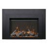Amantii Insert Series - 30" Electric Fireplace Insert with Black Steel Surround and Overlay - Orange Flame