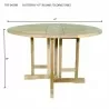 Butterfly 47-inch Round Folding Table- dimension - Butterfly 47-inch Round Folding Table- dimension