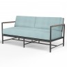 Pietra Loveseat in Dupione Celeste, No Welt - Front Side Angle