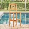 Vifah Kapalua Honey Nautical Eucalyptus Wooden Outdoor Bar Chair, Side View - Vifah Kapalua Honey Nautical Eucalyptus Wooden Outdoor Bar Chair, Side View