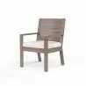 Laguna Dining Chair in Canvas Natural, No Welt - Front Side Angle - Laguna Dining Chair in Canvas Natural, No Welt - Front Side Angle