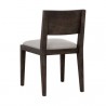Sunpan Francis Dining Chair in Dark Brown-Linoso Light Grey - Back Side Angle