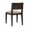 Sunpan Francis Dining Chair in Dark Brown-Linoso Light Grey - Back Side Angle - Sunpan Francis Dining Chair in Dark Brown-Linoso Light Grey - Back Side Angle