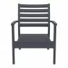 Artemis XL Club Chair Dark Gray with Sunbrella Black Cushions - Front - Artemis XL Club Chair Dark Gray with Sunbrella Black Cushions - Front