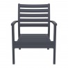 Artemis XL Club Chair Dark Gray with Sunbrella Taupe Cushions - Front - Artemis XL Club Chair Dark Gray with Sunbrella Taupe Cushions - Front